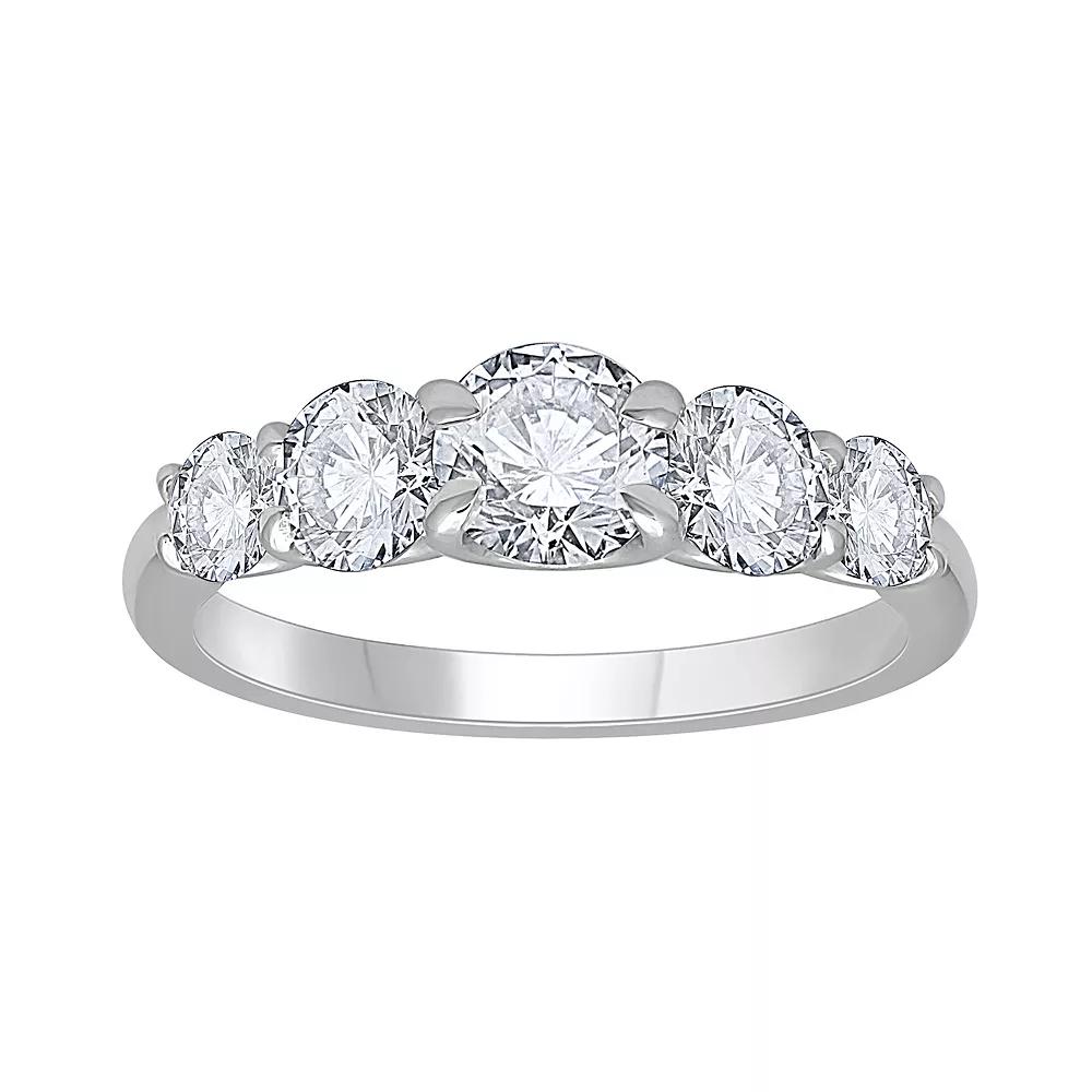Galaxie Solaire 14k White Gold 2 Carat T.W. Lab-Grown Diamond 5-Stone Ring, Women's,  Product Image