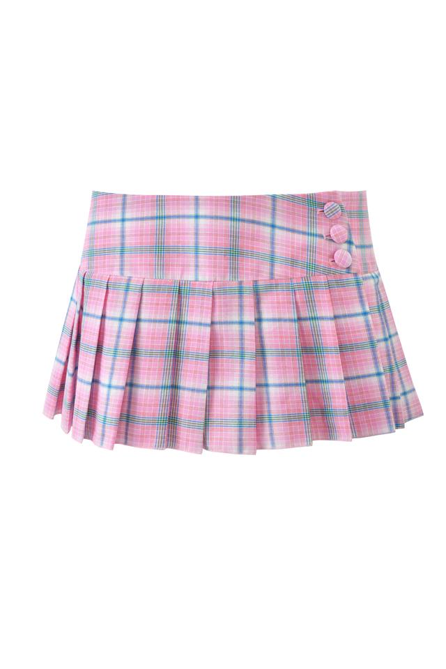 REMINI SKORT - PINK PLAID Product Image