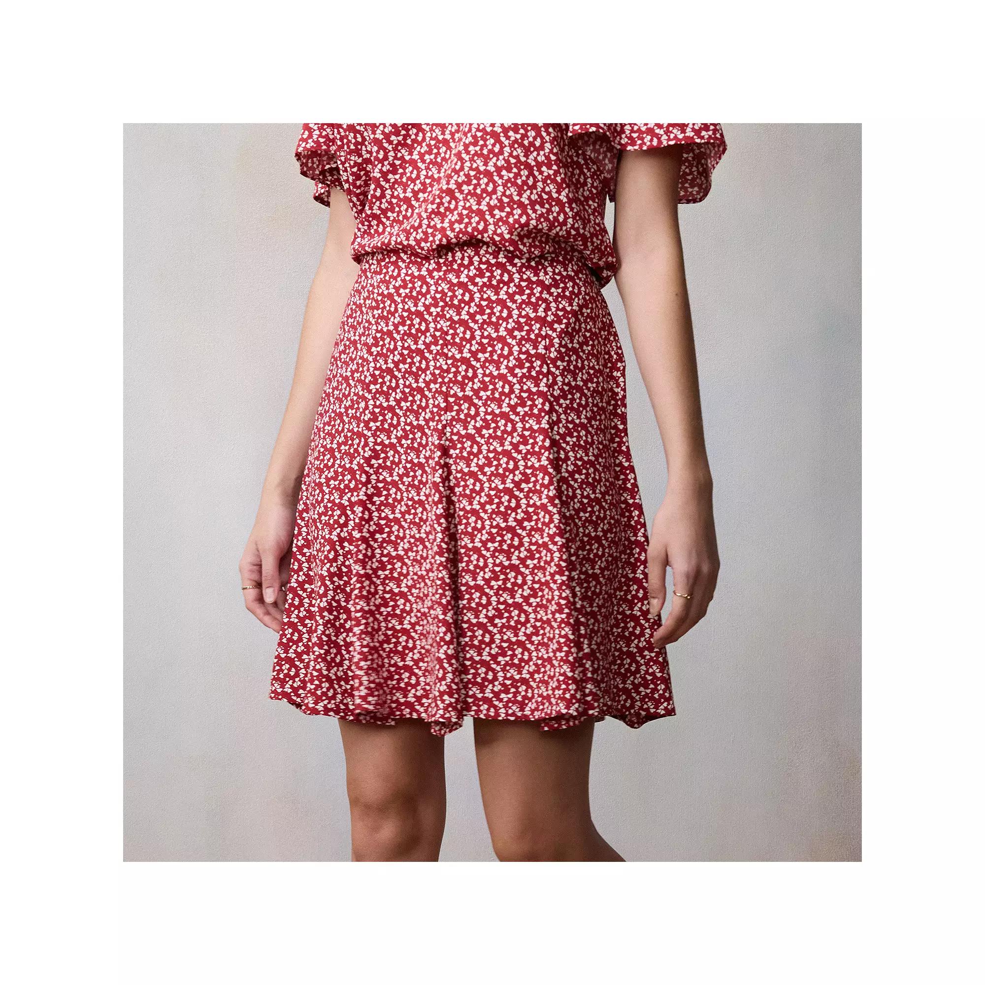 Women's LC Lauren Conrad Godet Mini Skirt, Size: Large, Red Heart Swirl Product Image