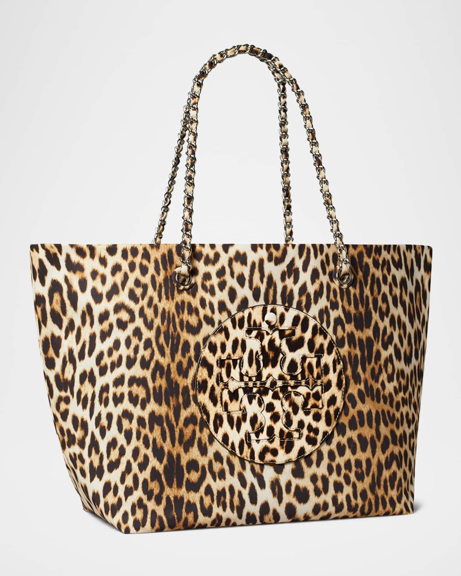 Ella Cheetah-Print Chain Tote Bag Product Image
