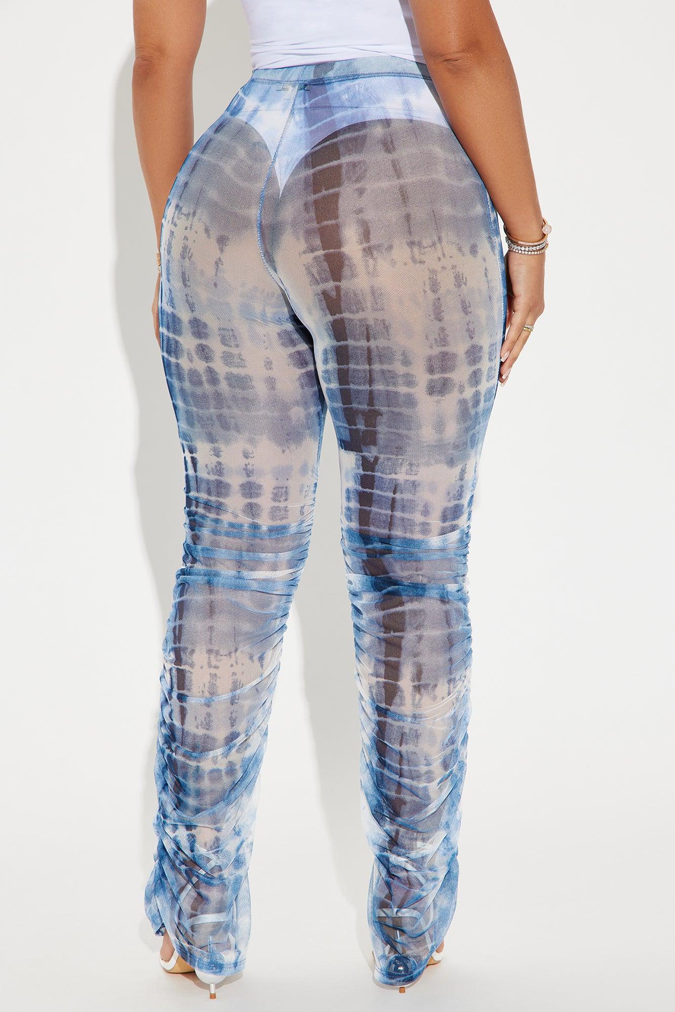 Play Harder Mesh Stacked Legging - Blue/combo Product Image