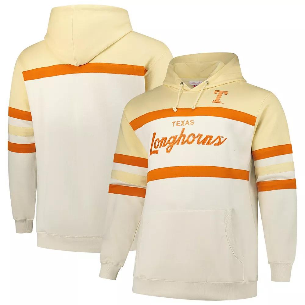 Men's Mitchell & Ness Cream Texas Longhorns Big & Tall Head Coach Pullover Hoodie,  Product Image