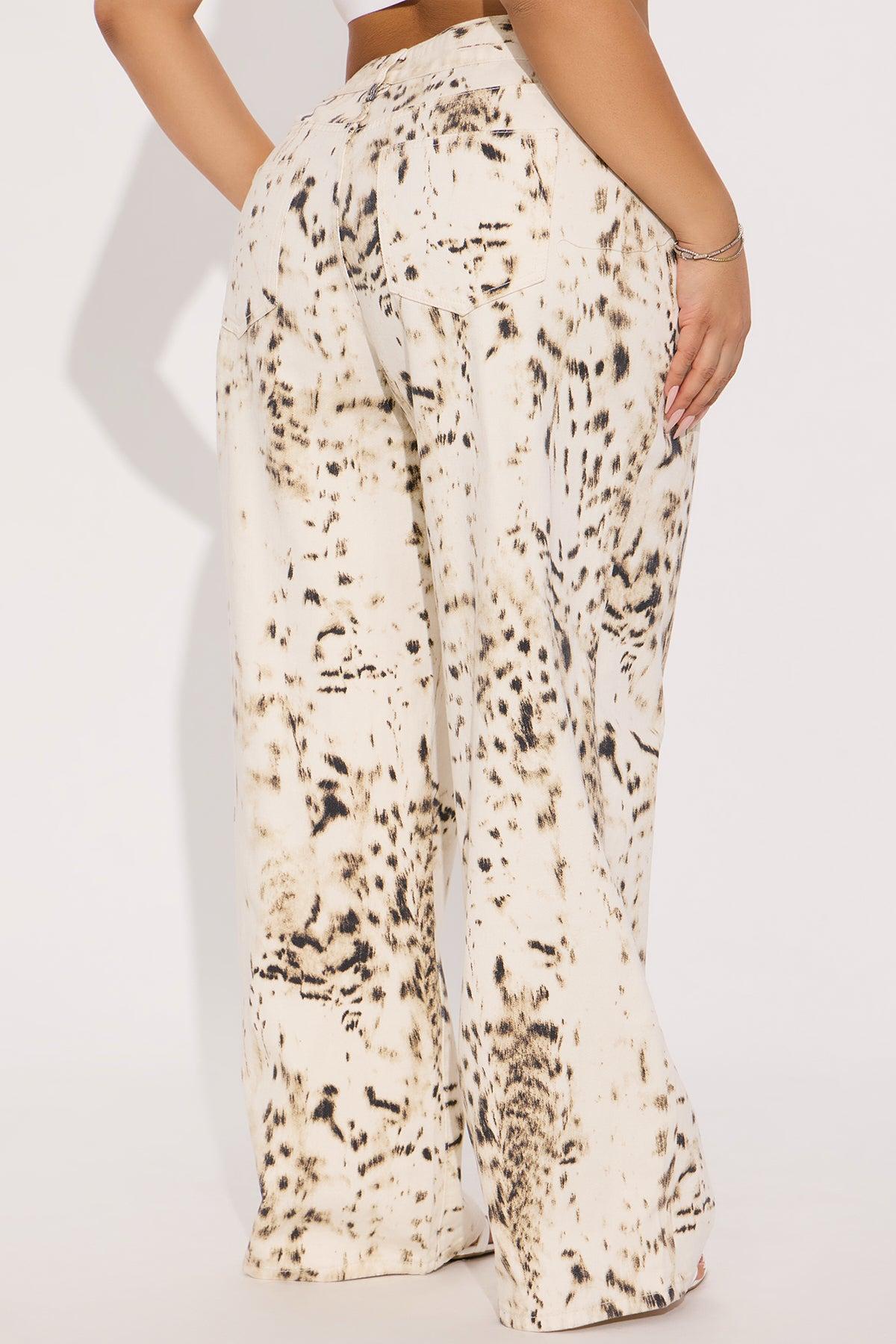 Calexico Non Stretch Printed Wide Leg Jean - White/combo Product Image