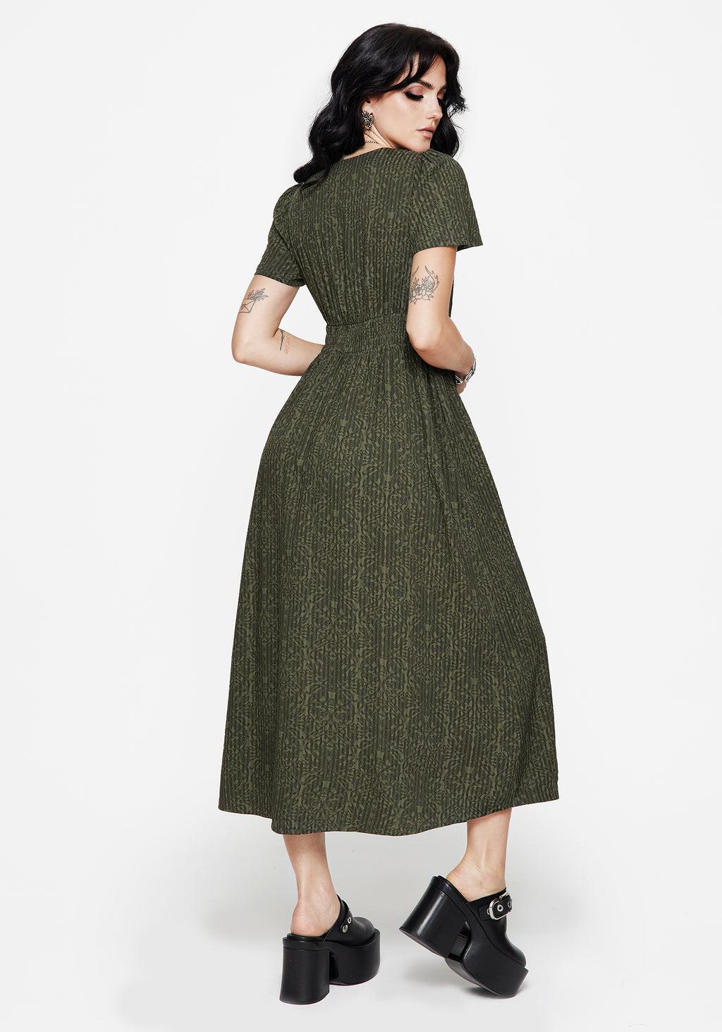 Francesca Dragon Printed Wrap Over Midaxi Dress Product Image