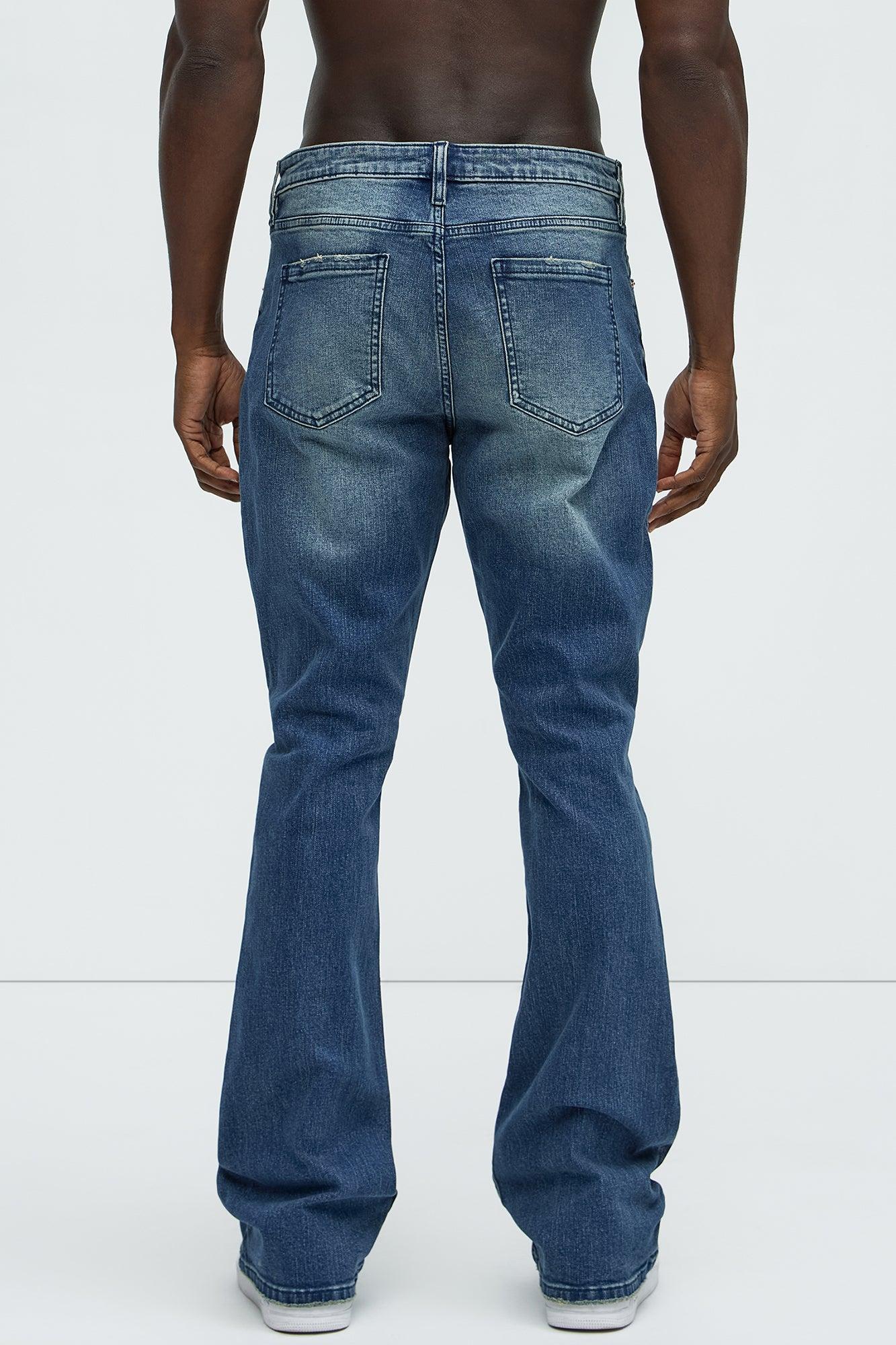 Halfway There Stacked Slim Flare Jeans - Dark Wash Product Image