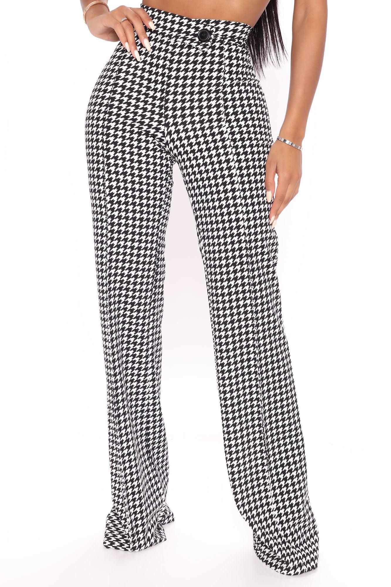 Check Back Later Wide Leg Pants - Black/White Product Image