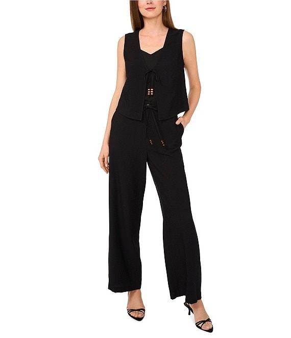 Vince Camuto Coordinating V Neck Sleeveless Tie Front Vest Product Image