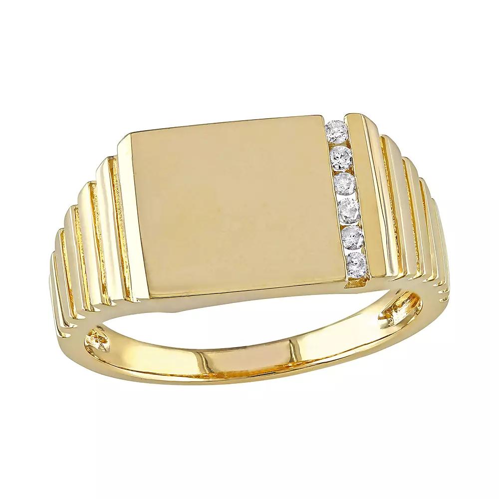 Stella Grace 10k Gold 1/10 Carat Diamond Rectangle Ring, Women's, Size: 12 Product Image