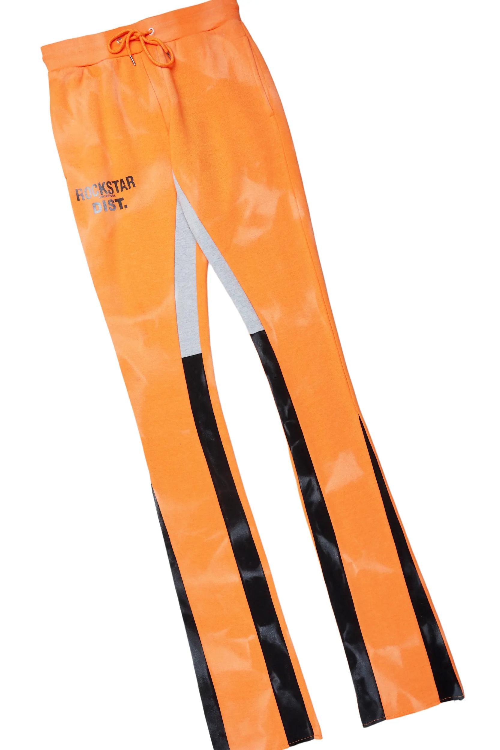 Nelly Orange Hoodie/Super Stacked Flare Pant Set Male Product Image