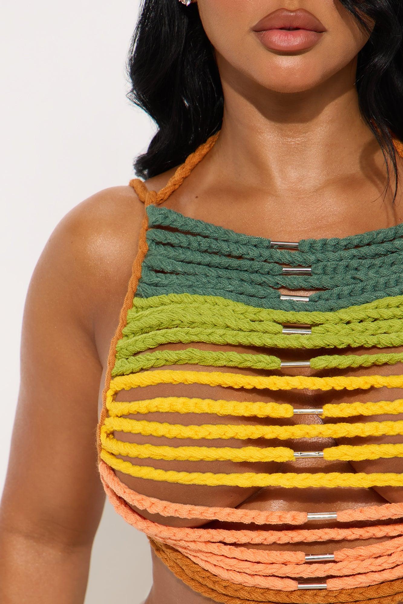 Rainbow Crush Crochet Skirt Set - Multi Color Product Image