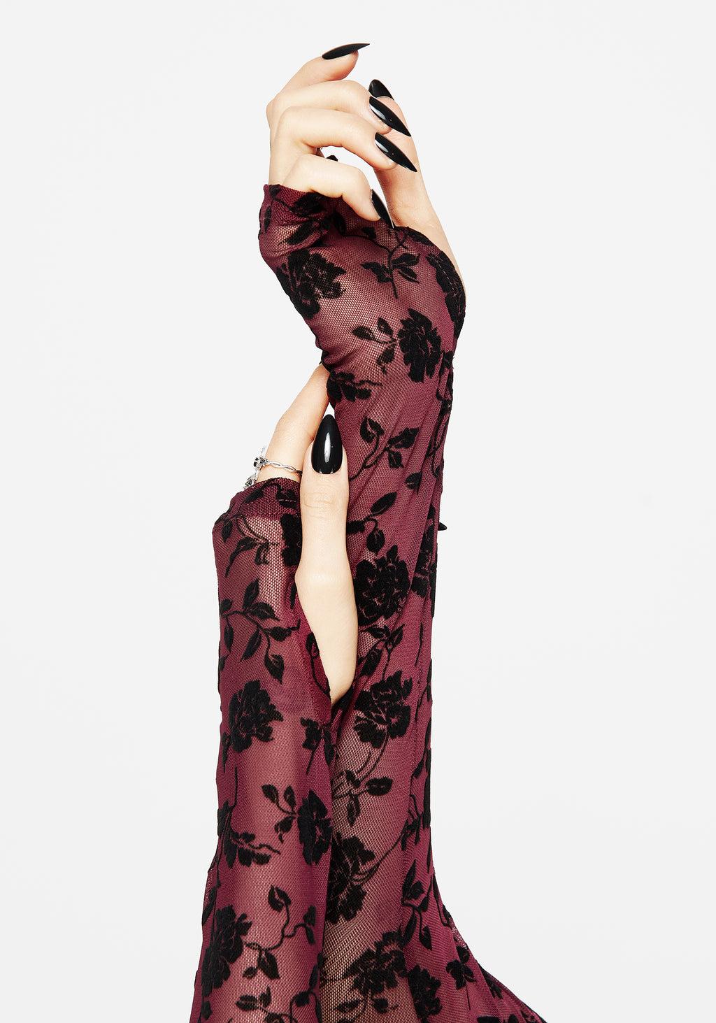 Theodora Floral Mesh Long Sleeve Top Product Image