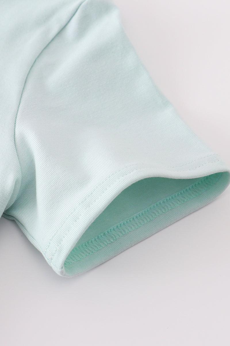 Blue tool embroidery top Product Image