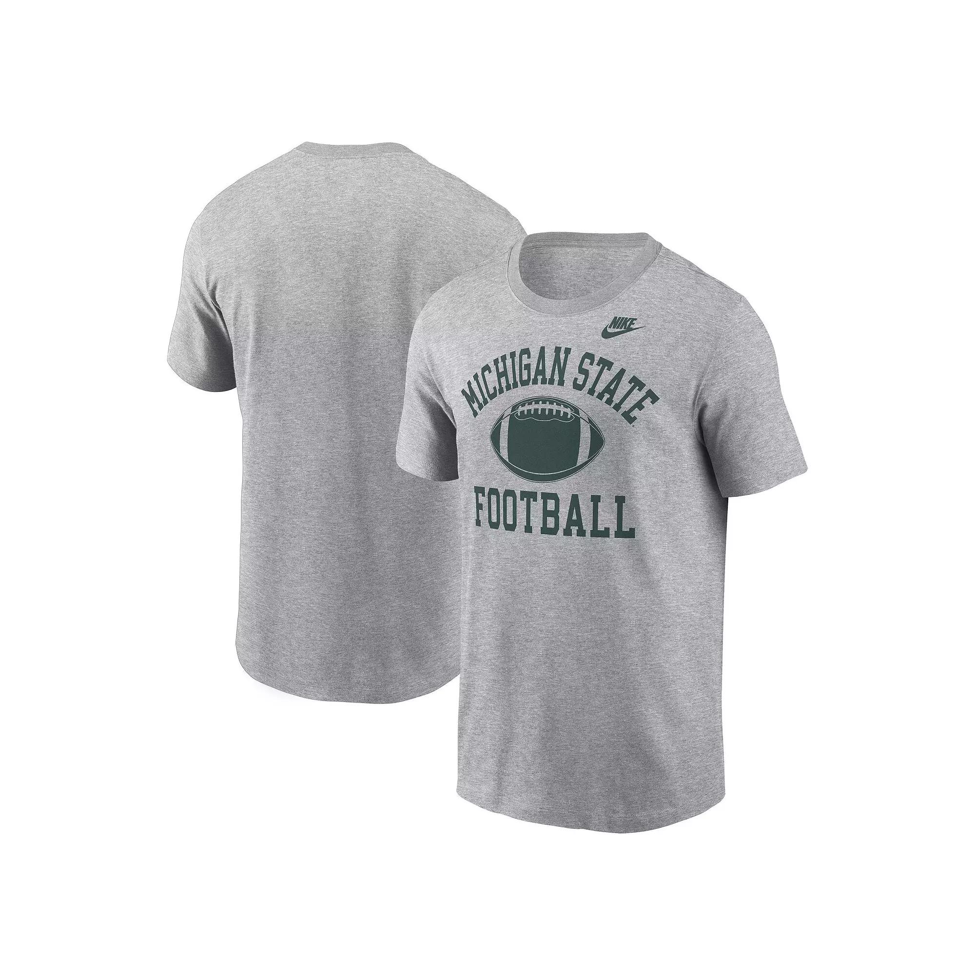 Men's Nike Heather Gray Michigan State Spartans Legacy Football Icon T-Shirt,  Product Image