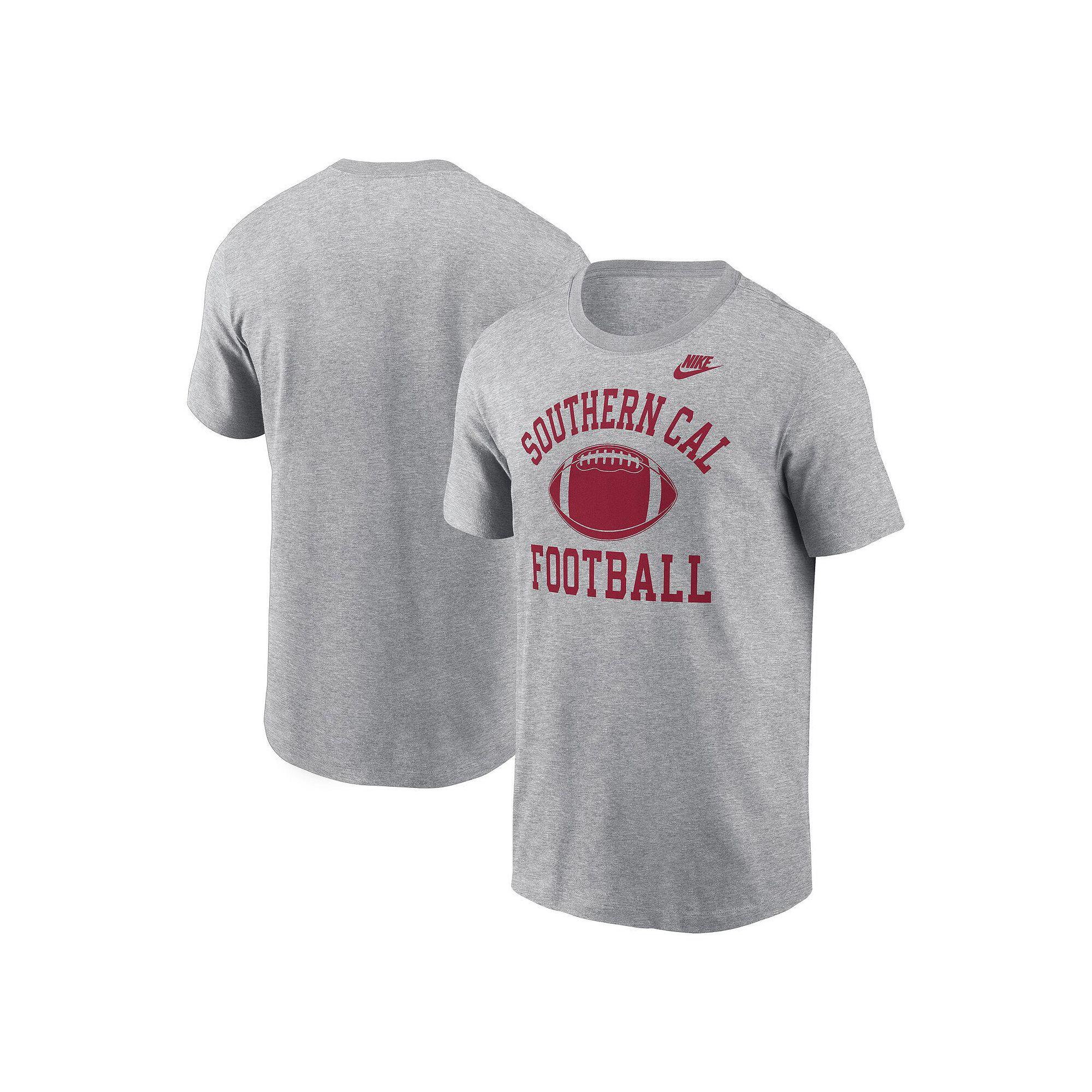 Men's Nike Heather Gray USC Trojans Legacy Football Icon T-Shirt, Size: Large, Grey Product Image