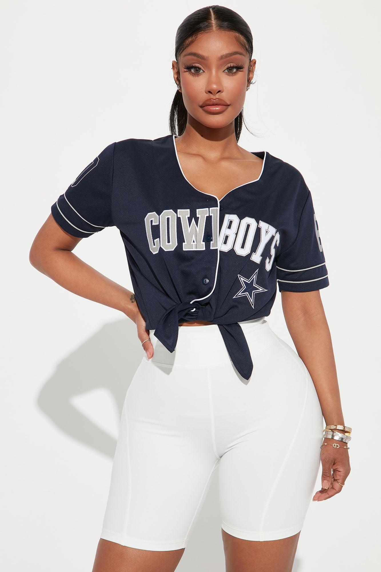 Dallas Cowboys Tie Front Top - Navy Female Product Image