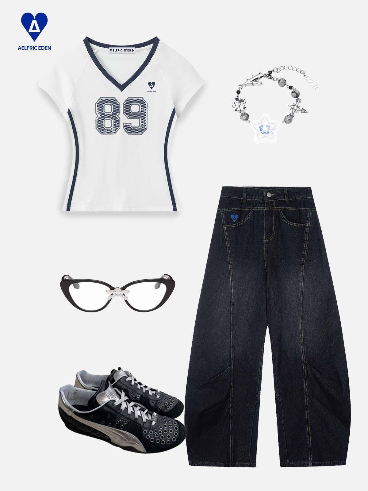 Aelfric Eden Pleated Super Baggy Barrel Jeans Product Image