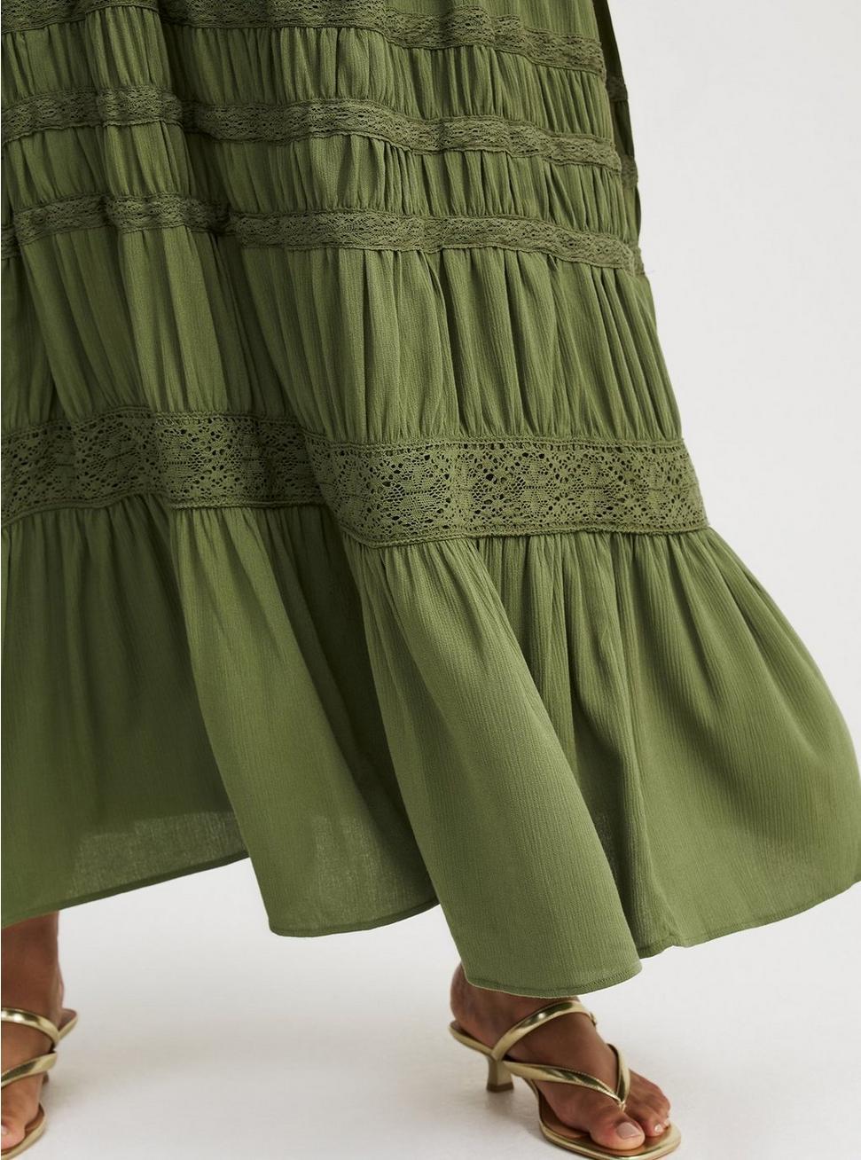 Square Neck Lace Inset Maxi Dress Product Image