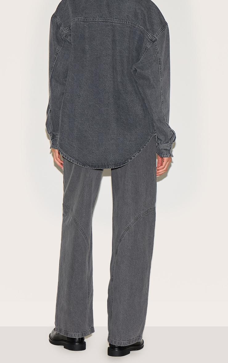 Grey High Waist Western Seam Detail Jeans Product Image