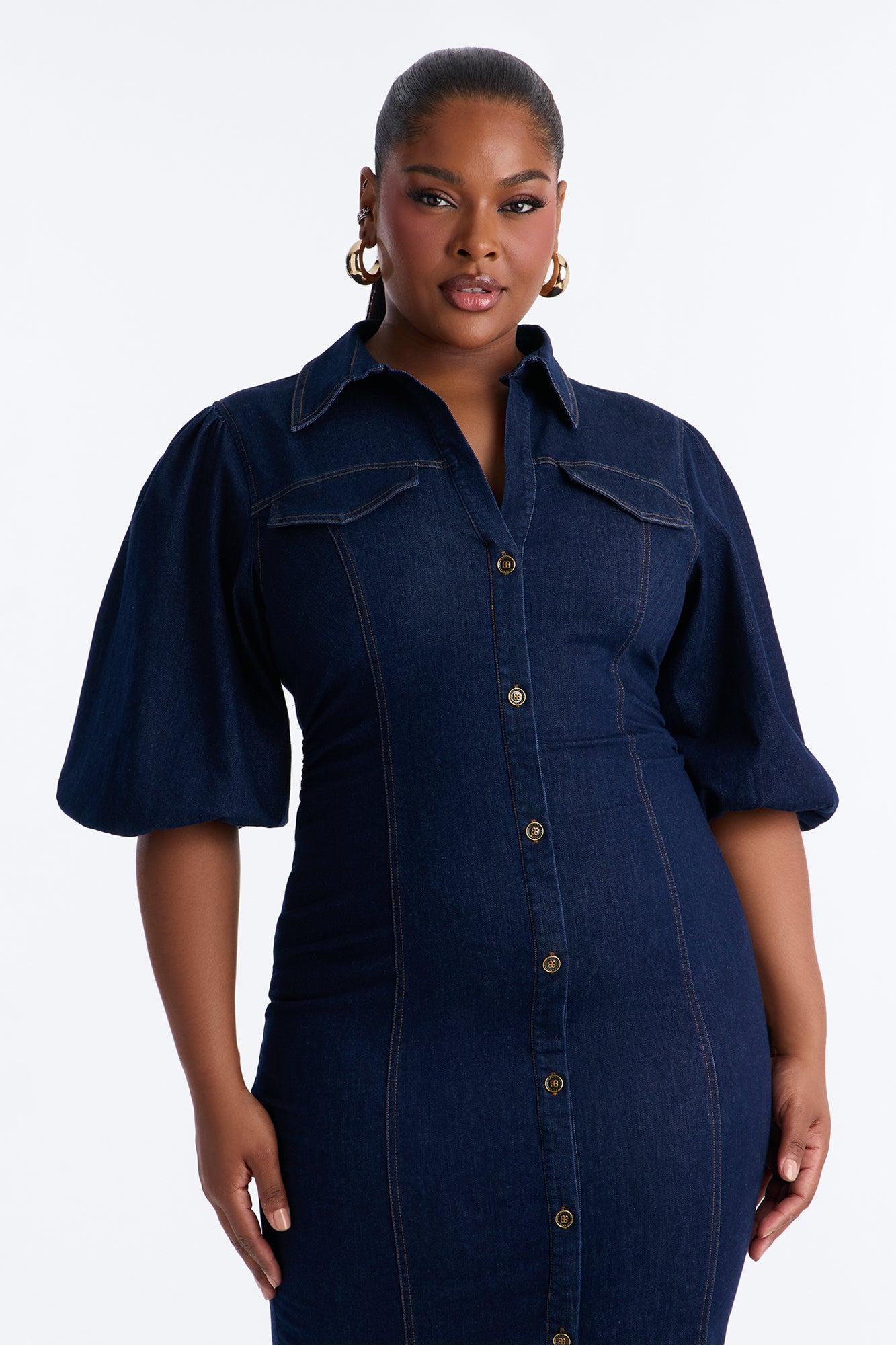 Haven Denim Midi Dress - Dark Wash Female Product Image