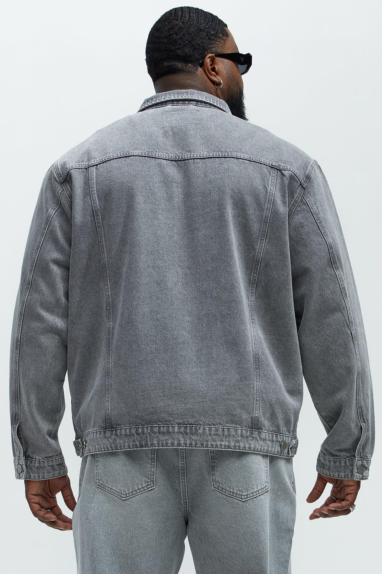 Classic Denim Trucker Jacket - Grey Product Image