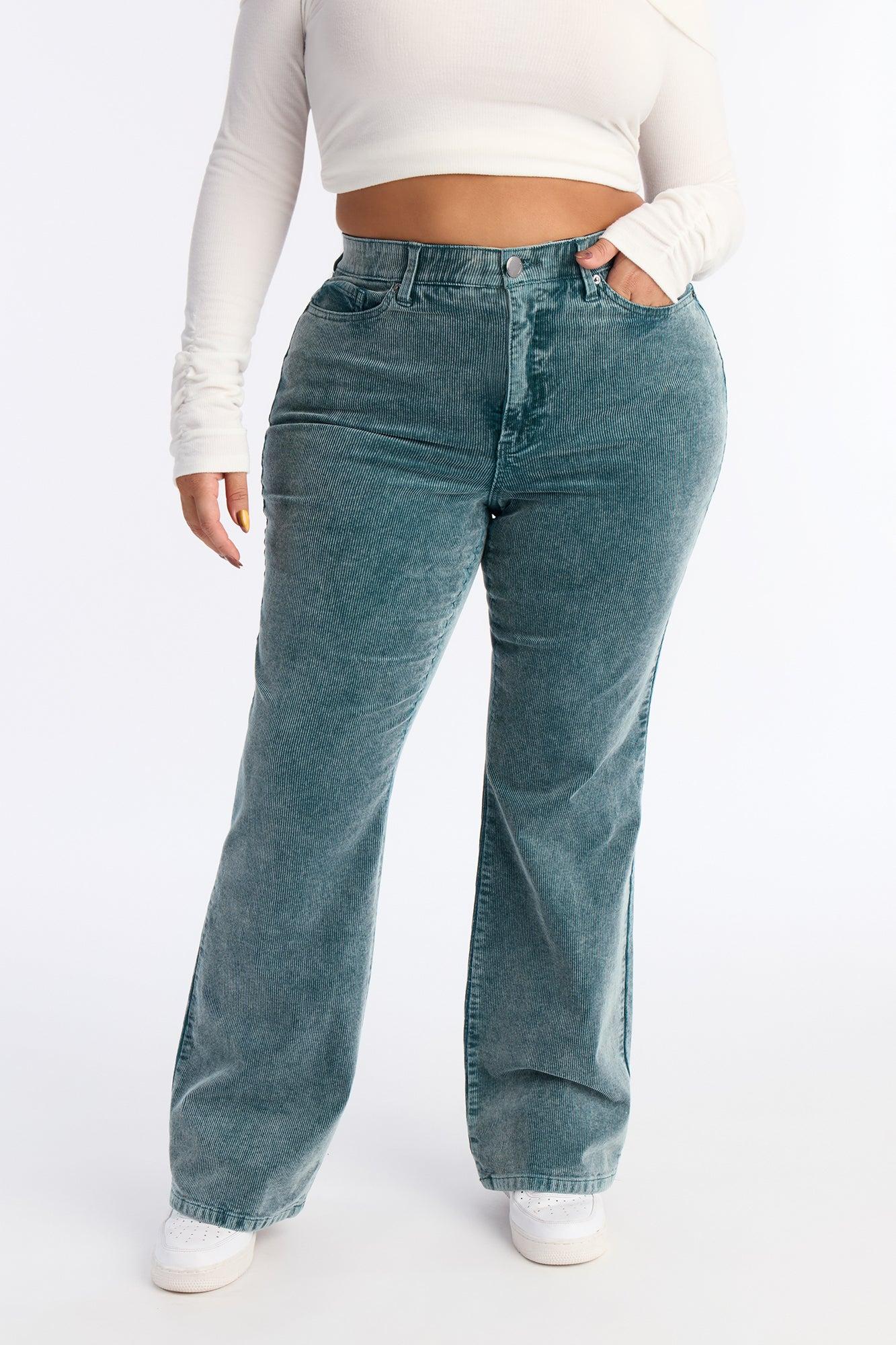 Francia Washed Corduroy Flare Pant - Hunter Green Female Product Image