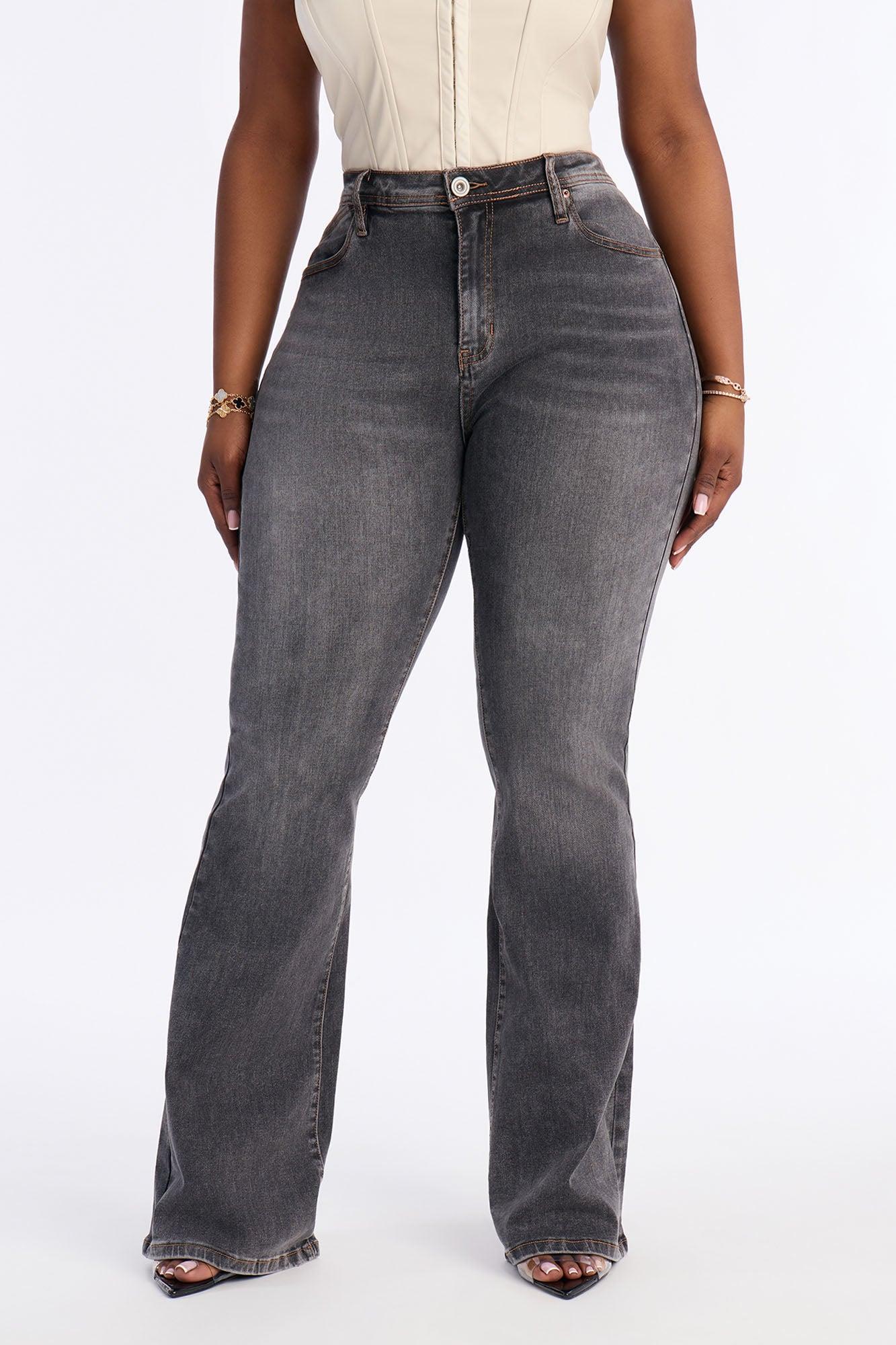 Wax And Wane Everyday Stretch Flare Jeans - Grey Female Product Image