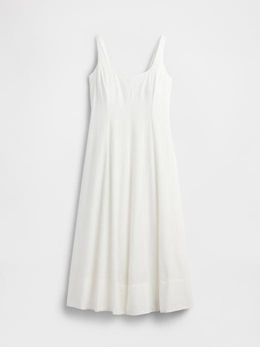 Linen-Blend Square-Neck Maxi Dress Product Image