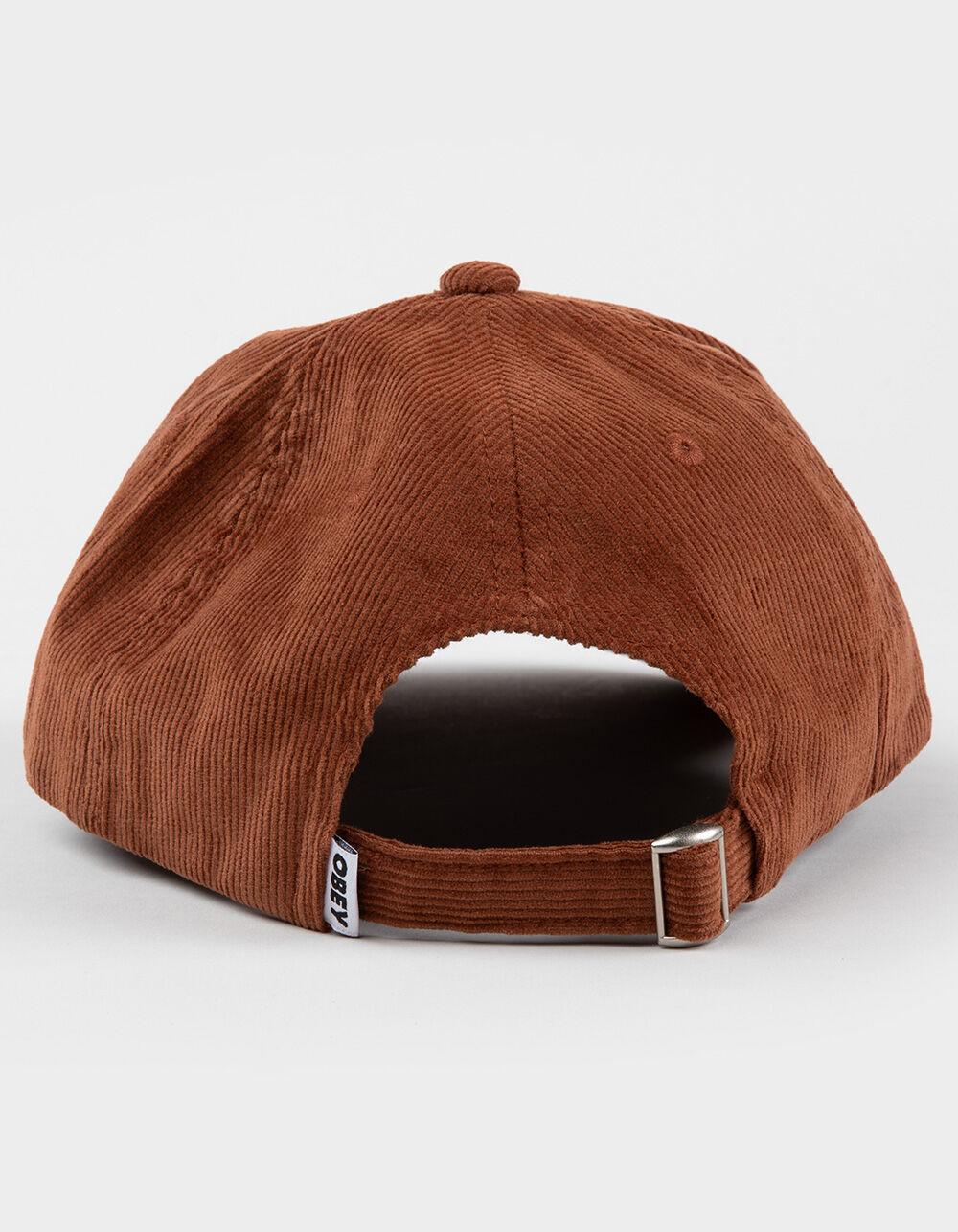 OBEY Lowercase 6 Panel Corduroy Strapback Hat - BROWN Product Image