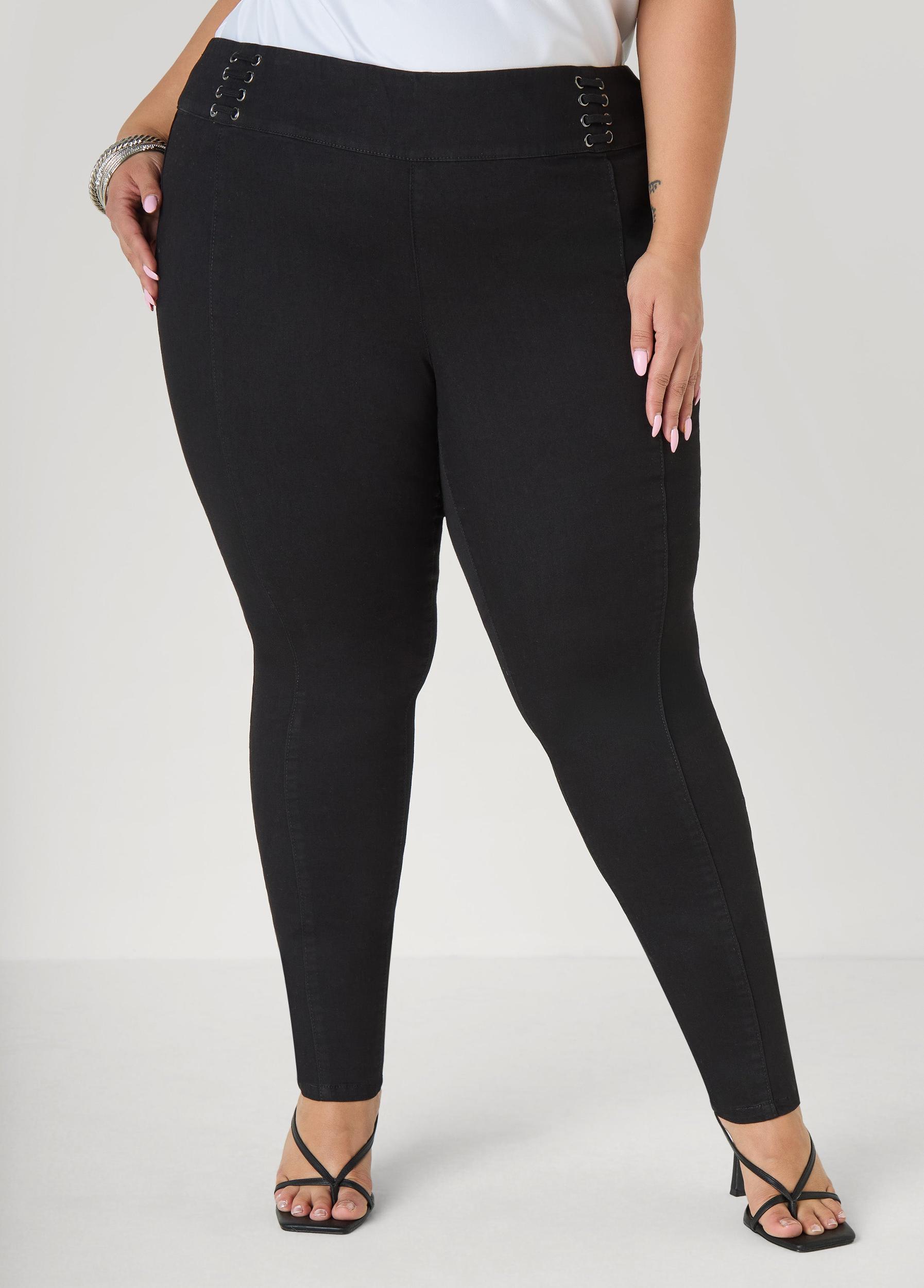 Pintucked Lace Up Jeans Product Image