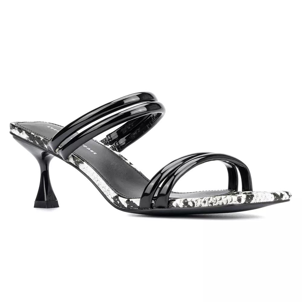 Fashion to Figure Lanna Women's Wide Width Heeled Sandals, Size: 7 Wide, Black Product Image