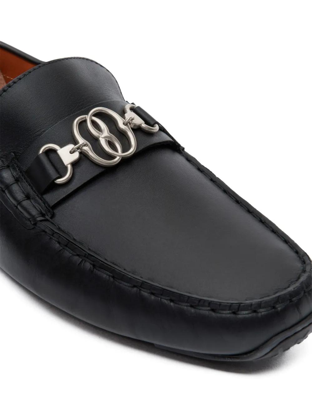 logo-plaque leather loafers Product Image