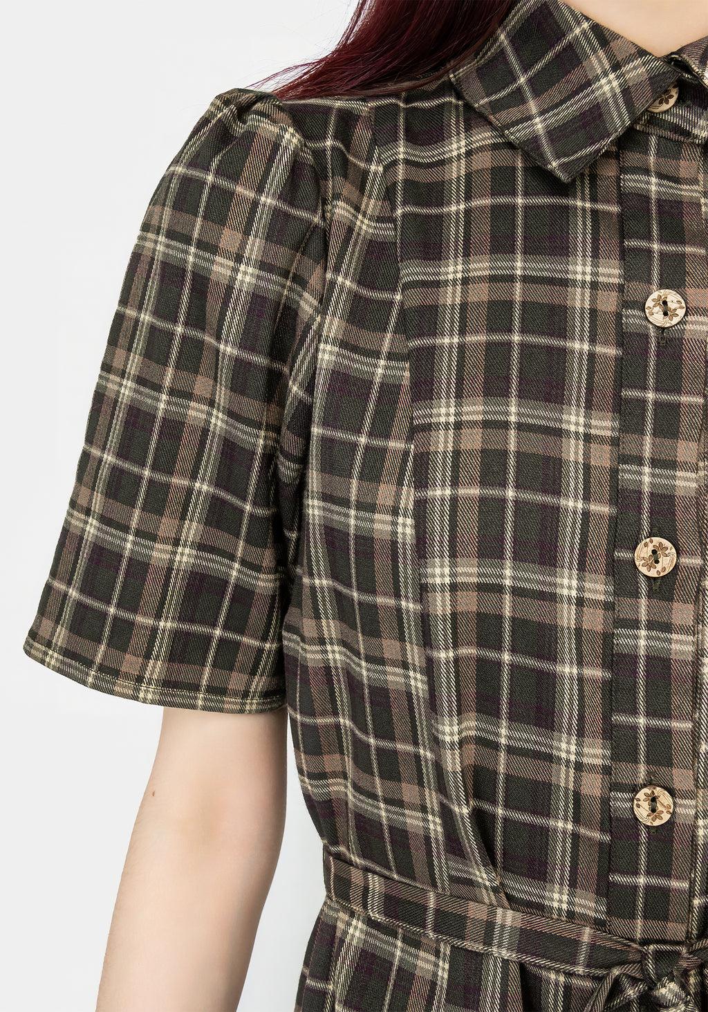 Beatrice Check Mini Shirt Dress Product Image