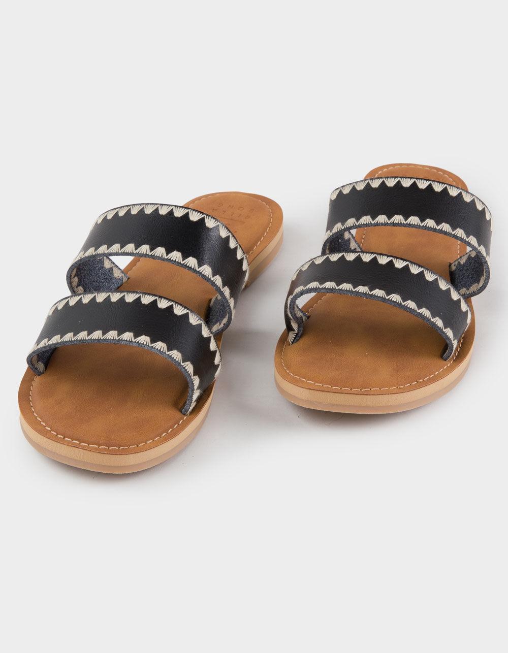 BILLABONG Lei Womens 2 Band Slide Sandals - BLACK Product Image