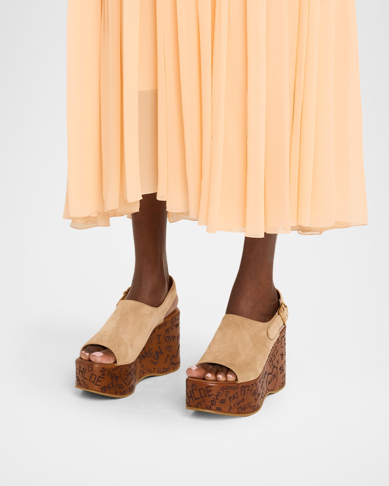 Maxime Platform Wedge Suede Sandals Product Image