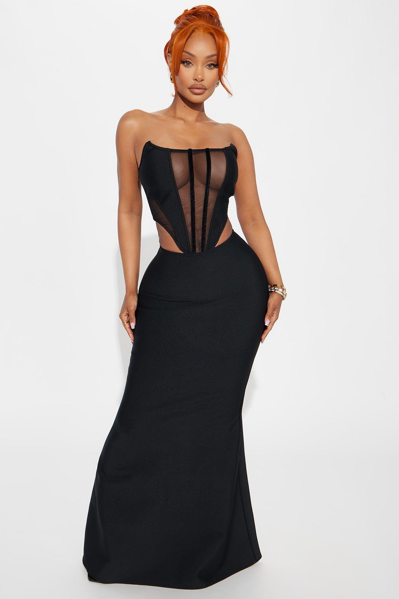 Kim Bandage Maxi Dress - Black Product Image