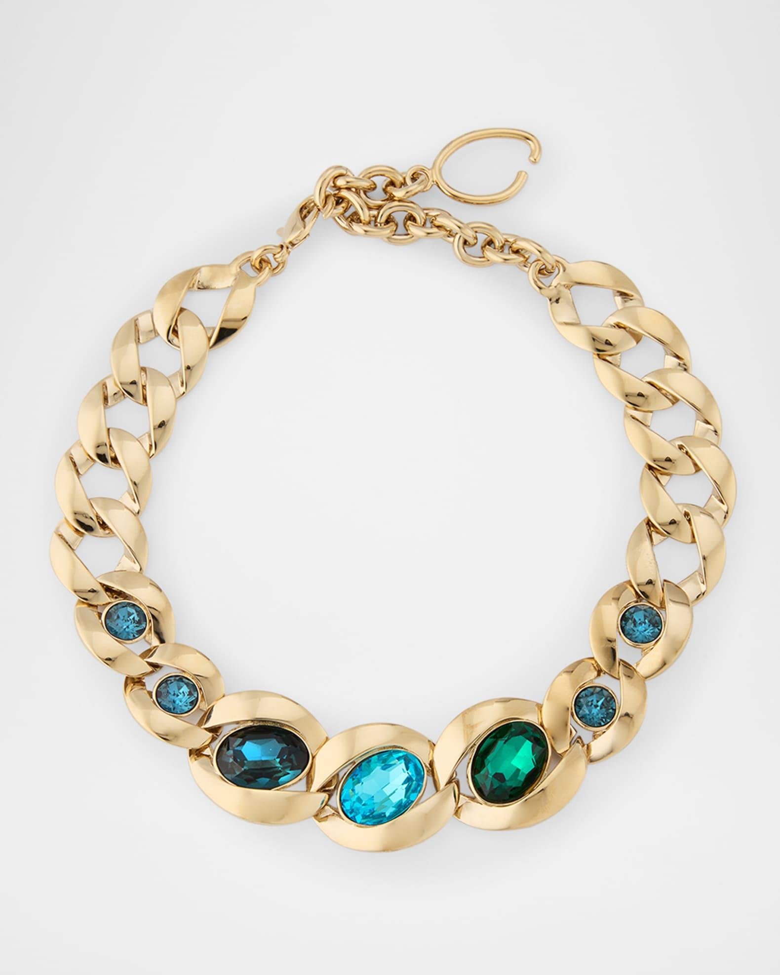 Framed Oval Crystal Necklace Product Image