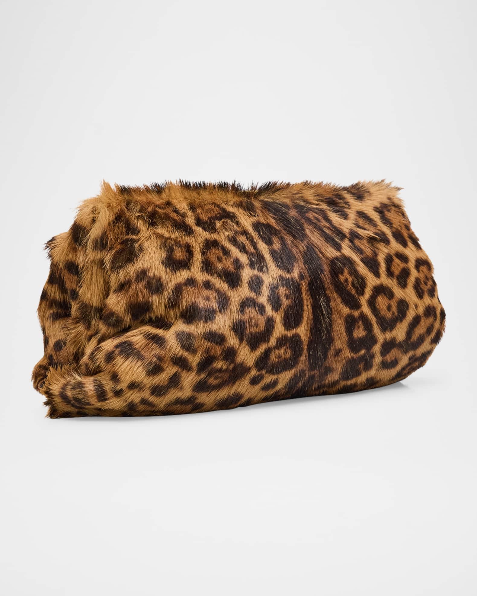 Pouch Clutch Bag in Leopard-Print Calf Hair Product Image