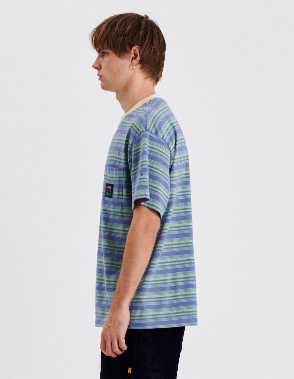 THE CRITICAL SLIDE SOCIETY Bone Yard Mens Stripe Pocket Tee - BLUE Product Image