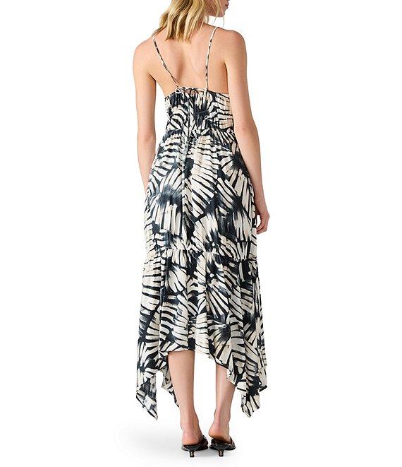 Steve Madden Jackie Printed Sweetheart Sleeveless Tie Strap Midi Dress Product Image