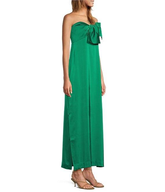 Lilly Pulitzer Carlynn Satin Bow Strapless Side Slit Maxi Dress Product Image