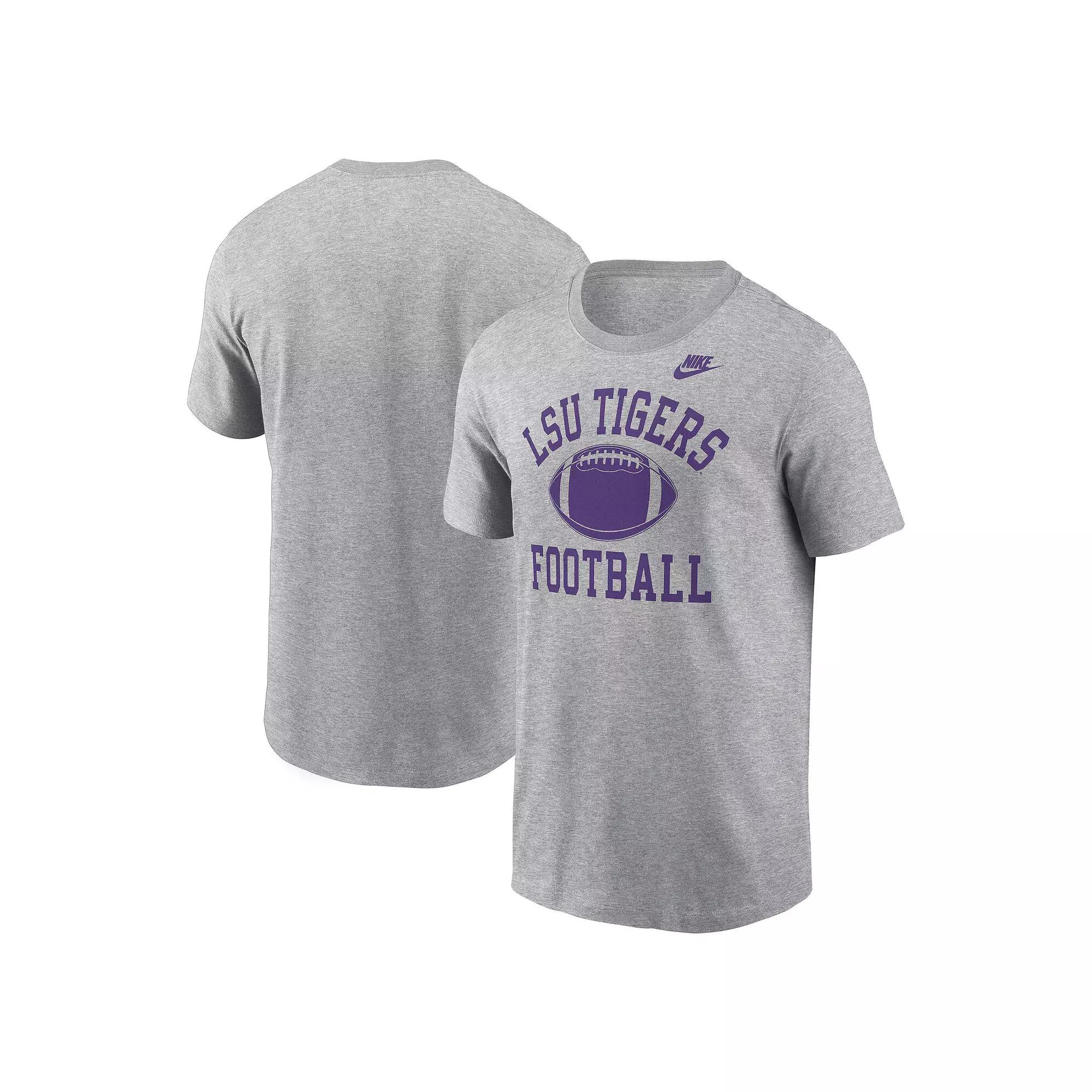 Men's Nike Heather Gray LSU Tigers Legacy Football Icon T-Shirt,  Product Image