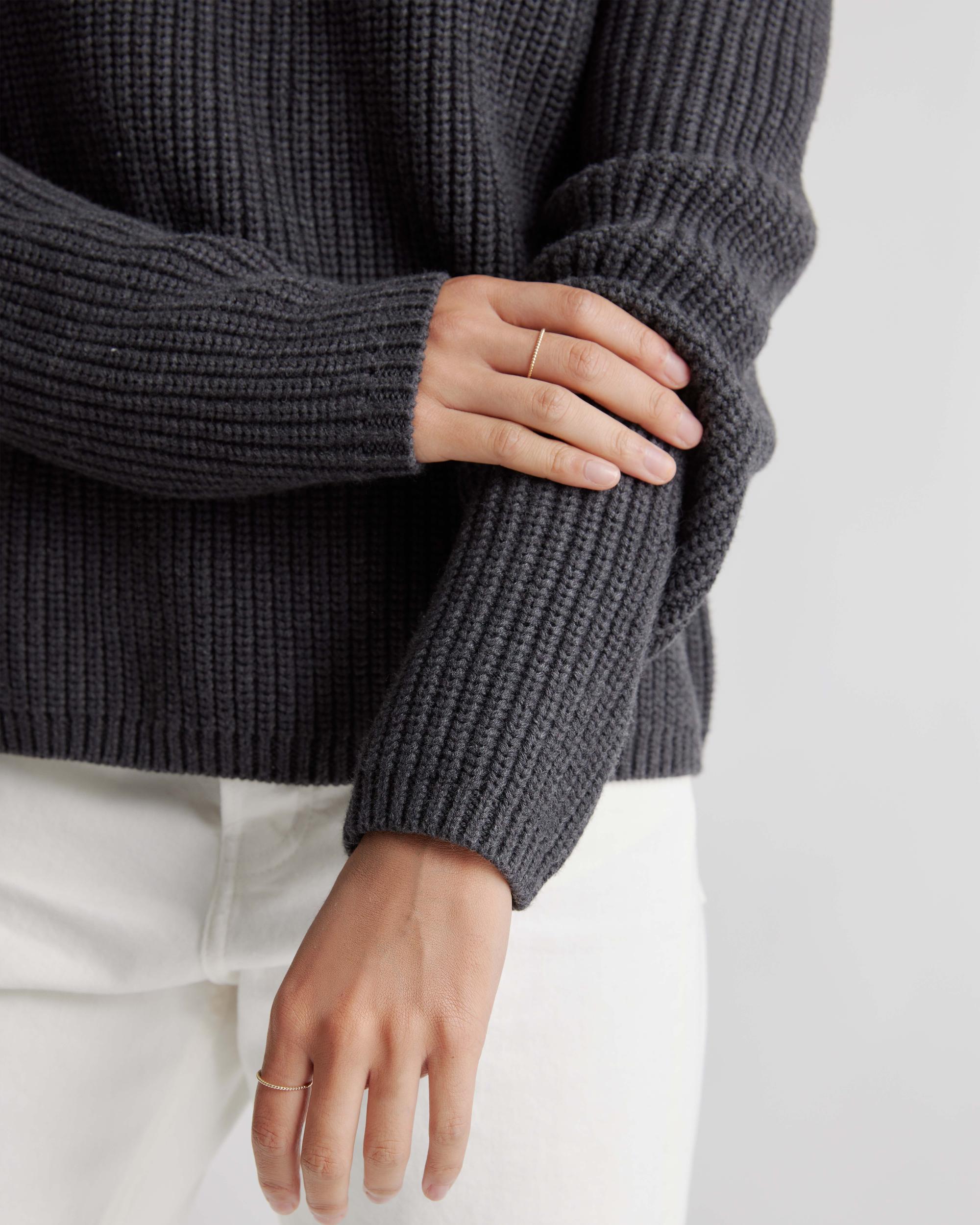 Quince | Women's Fisherman Crew Sweater Organic Cotton Product Image