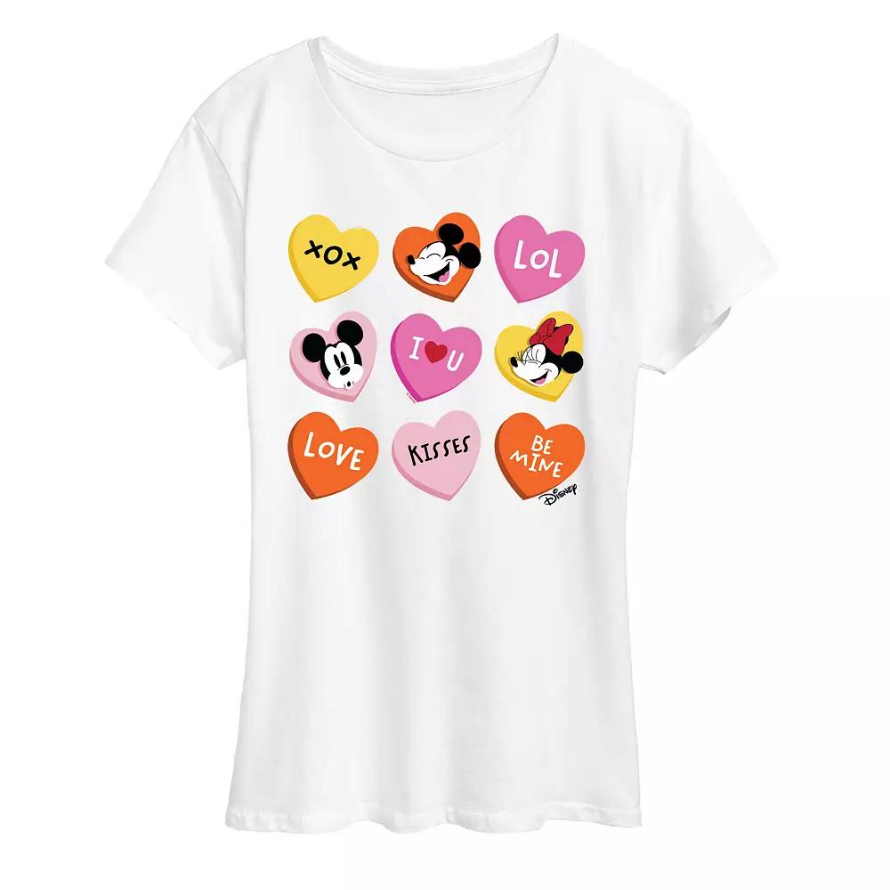 Disney's Mickey & Minnie Mouse Women's Candy Hearts Graphic Tee,  Product Image
