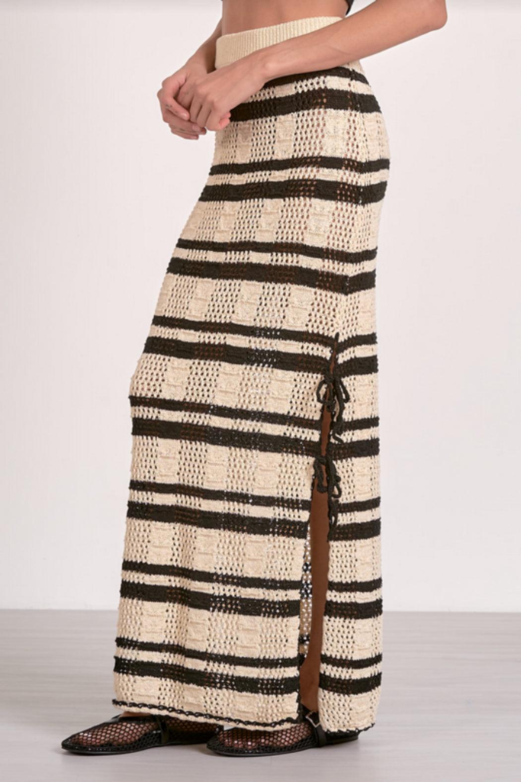 Striped Maxi Crochet Skirt Product Image