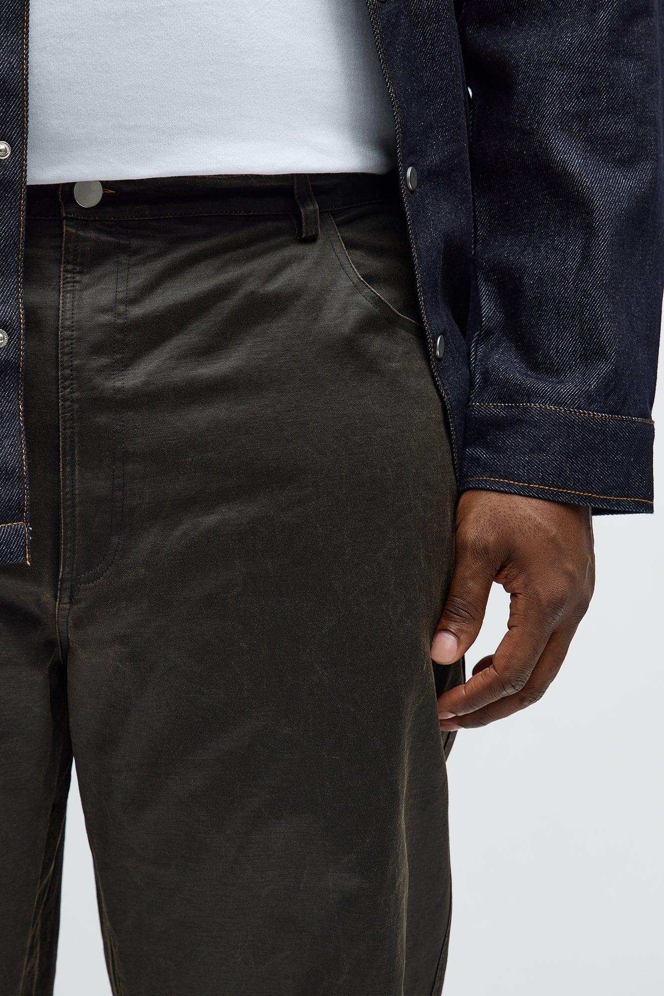 Straight Santa Fe Waxed Pants - Brown Product Image