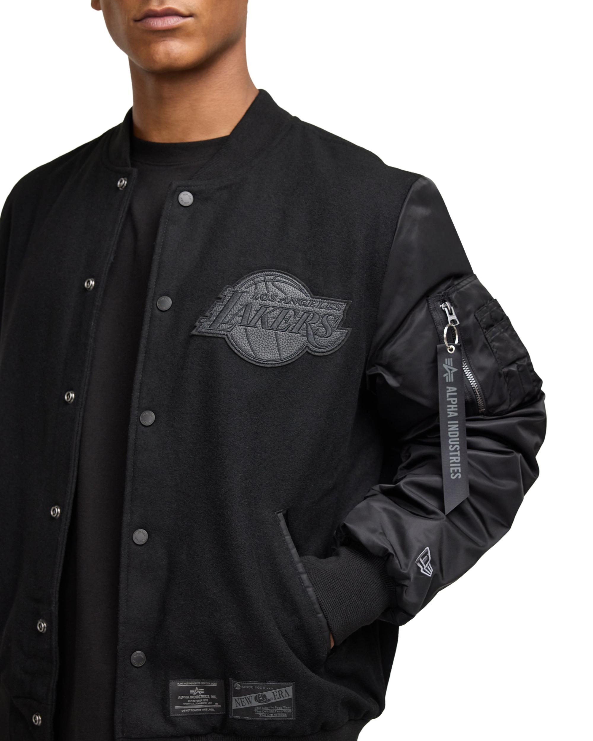 Alpha Industries x Golden State Warriors MA-1 Wool Varsity Jacket Black Male Product Image