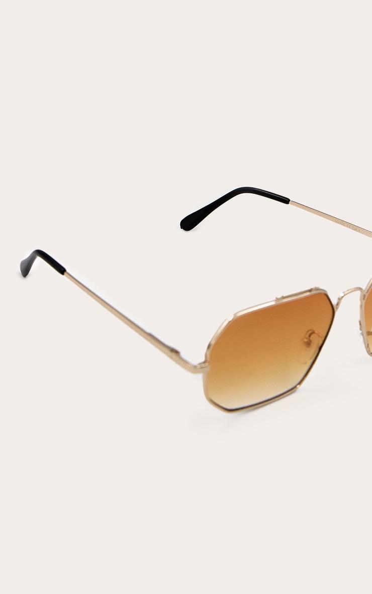 Gold Skinny Frame Angled Sunglasses Product Image