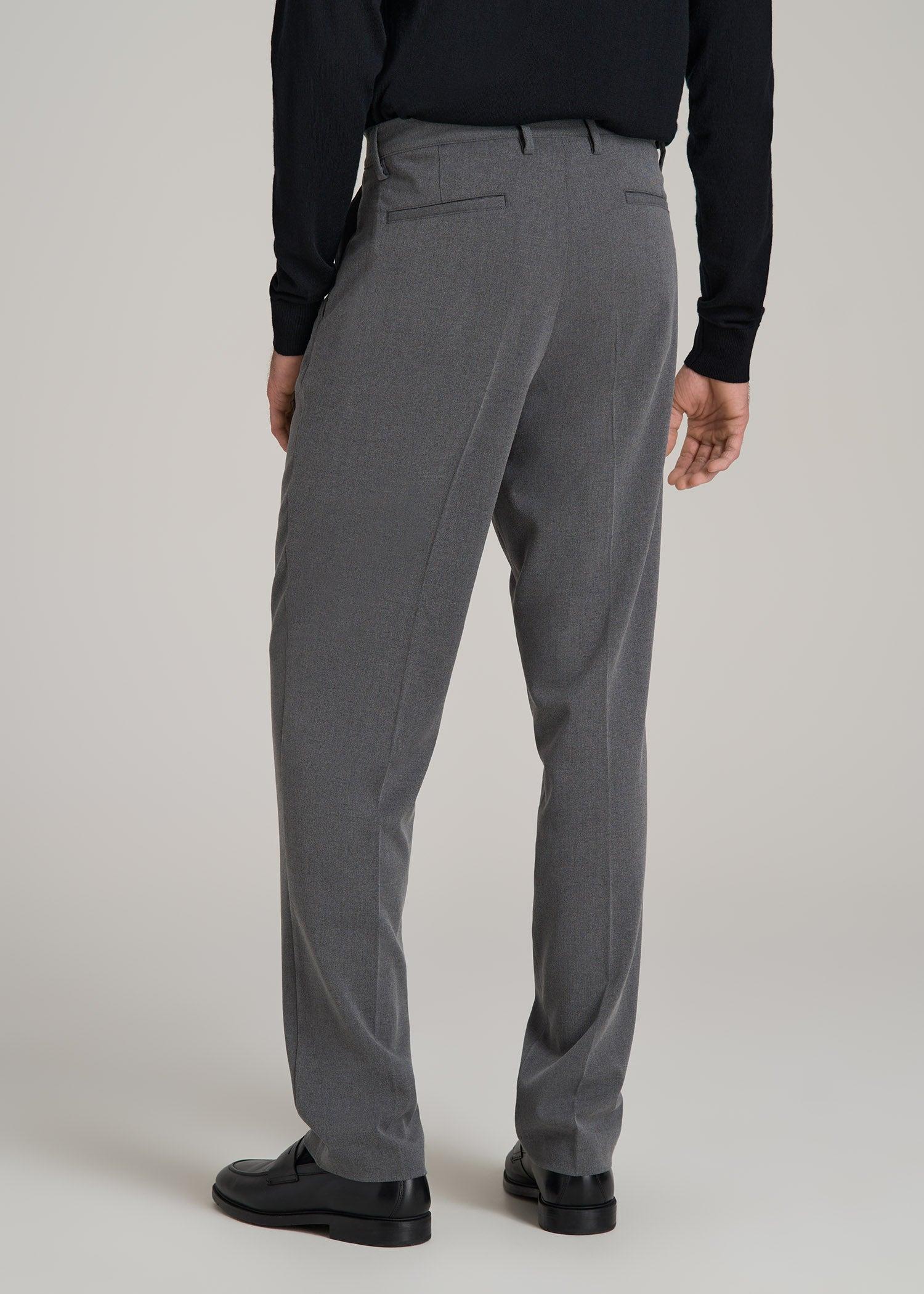 Tall Men's Relaxed Pleated Trouser in Charcoal Mix Product Image