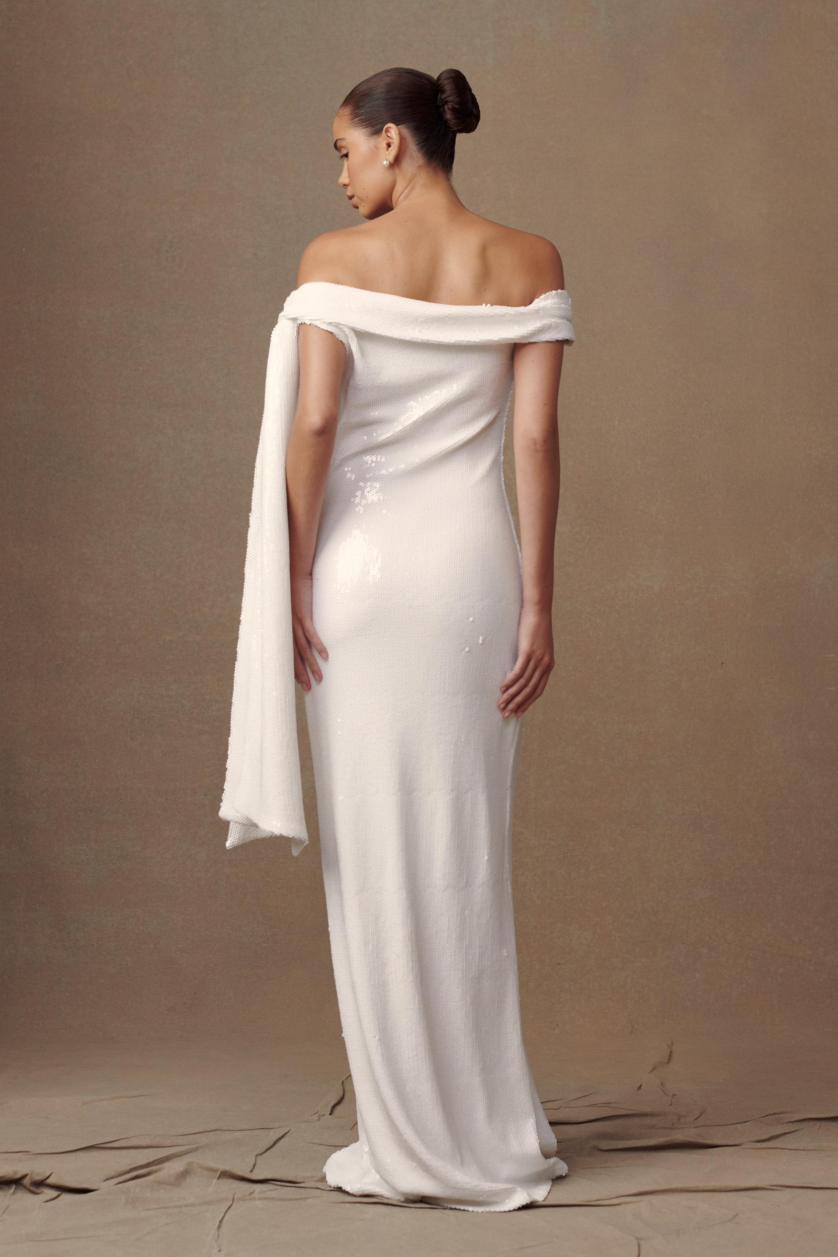 Catarina Sequin Maxi Dress - White Product Image