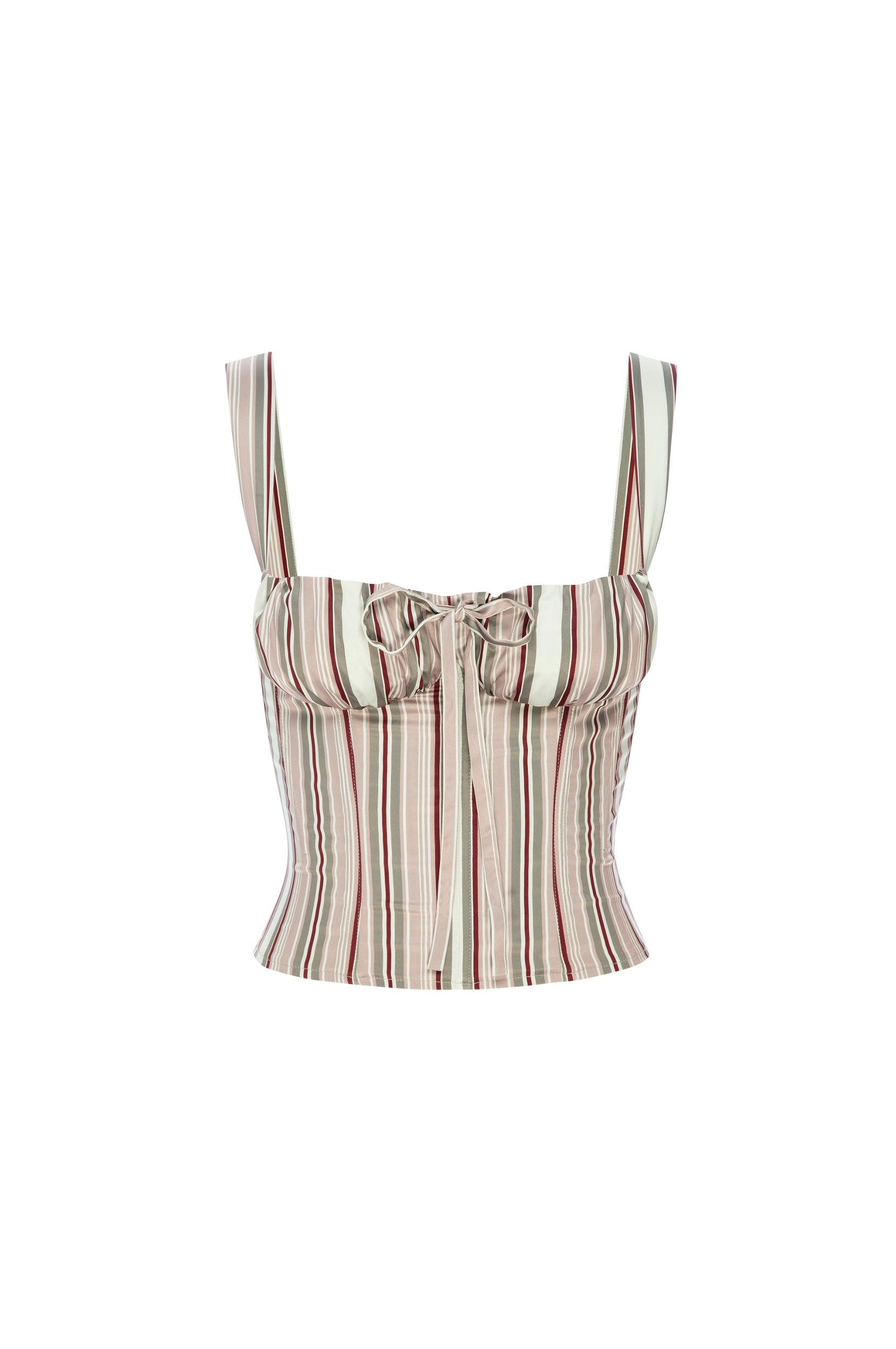 AGNES CORSET - TUXEDO STRIPE Product Image